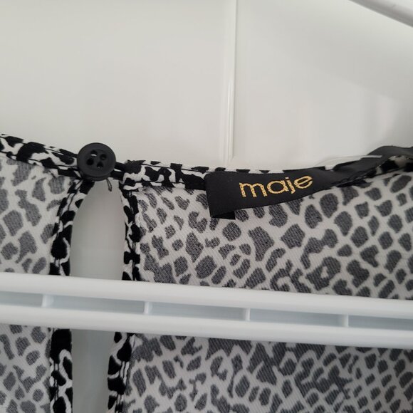 Maje Womens Pomela Animal Print Jumpsuit Size 4 - Picture 7 of 10